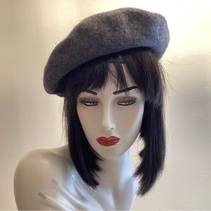 Unisex Beret Large Dark Gray NWOT